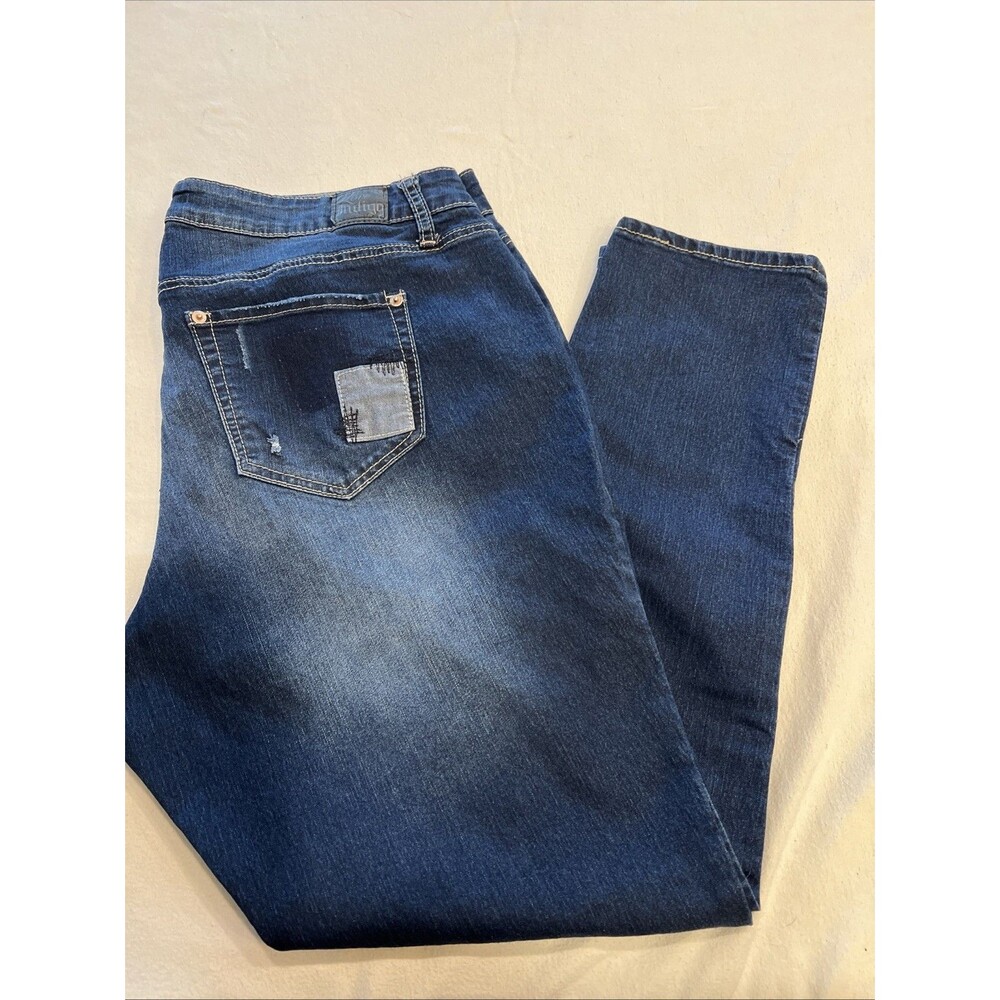 Love Indigo Premium Jeans Women's 18 Blue Denim, Patches, Skinny, Distressed